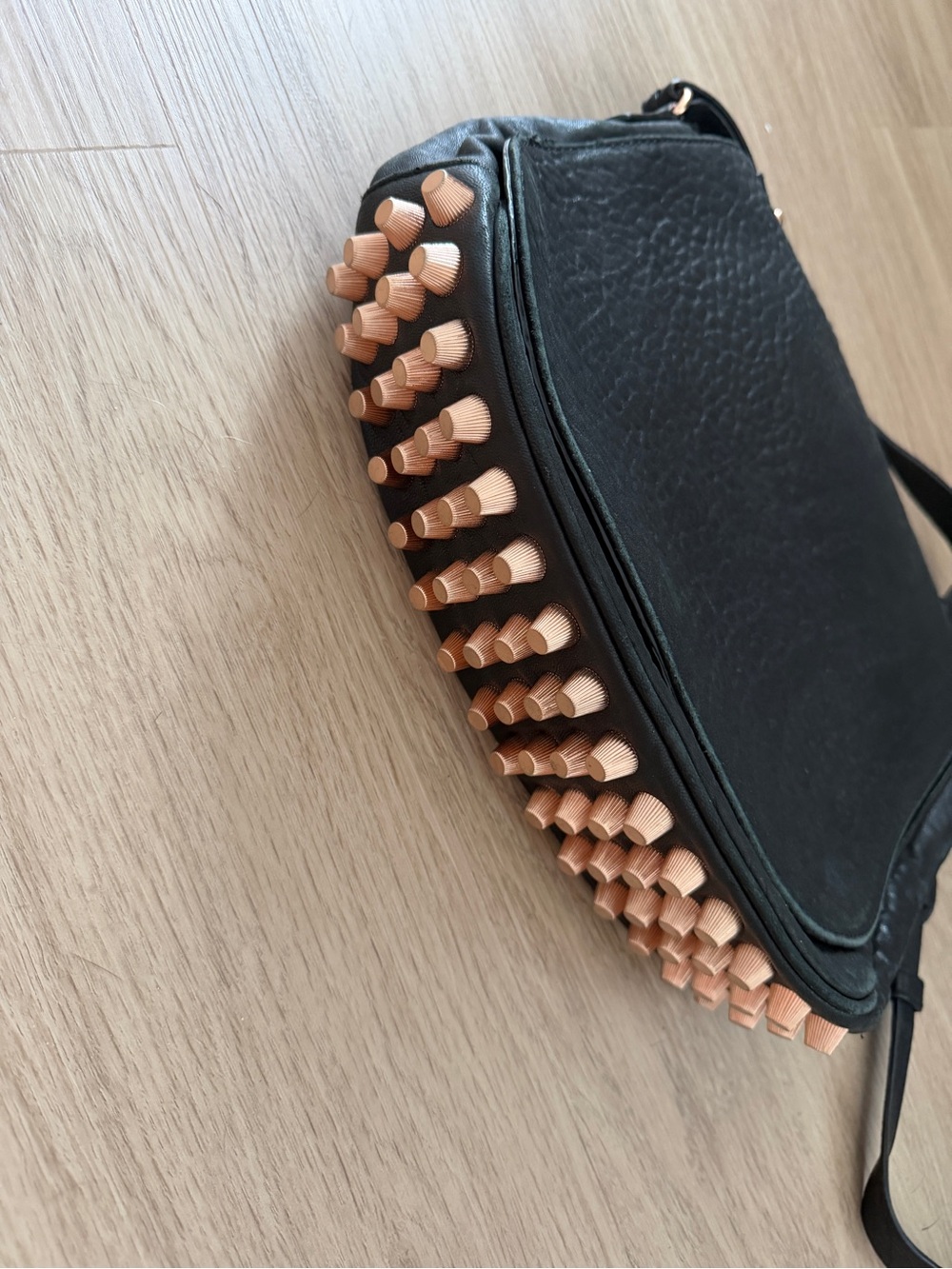 Alexander Wang Lia Black Crossbody Saddle Bag with Studs - Picture 2 of 5